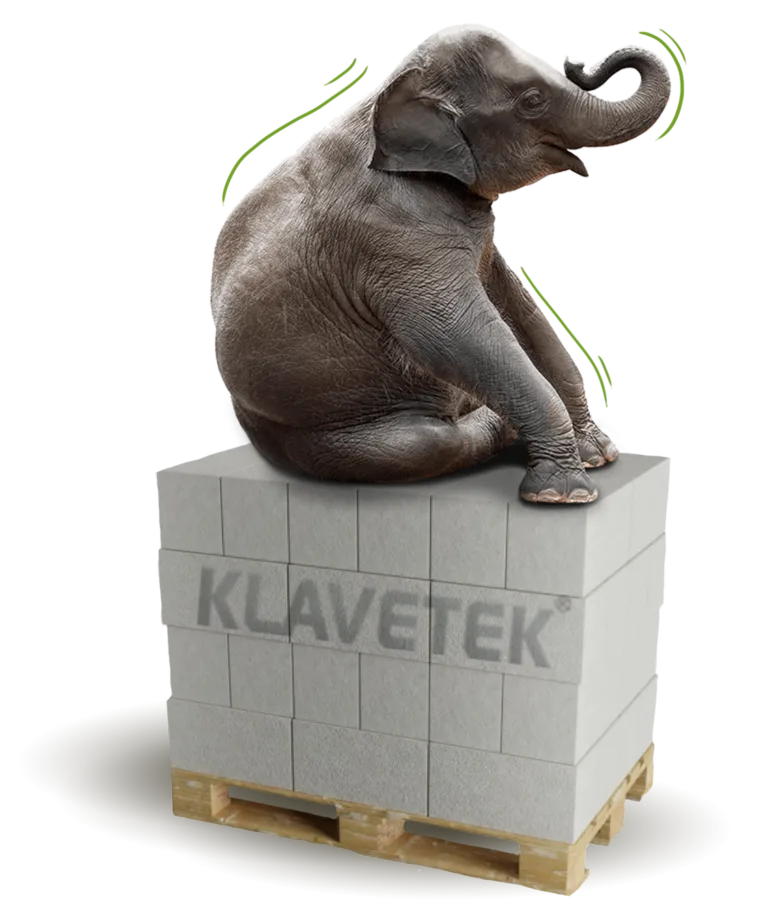 Klavetek elephant with an AAC block โ crack-resistant, premium green construction